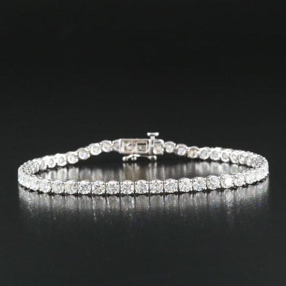 14k White Gold 7 CTW Diamond Tennis Bracelet - Picture 1 of 8
